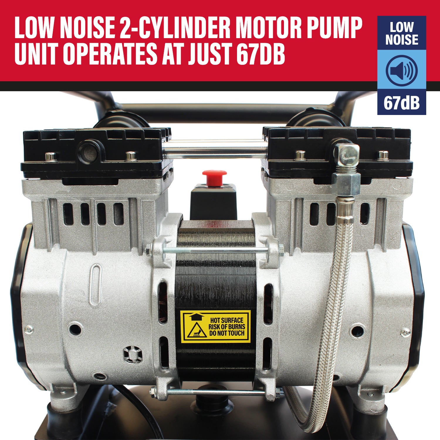 SIP 05484 DD 3hp 100ltr Low Noise Oil-Free Vertical Direct Drive Compressor