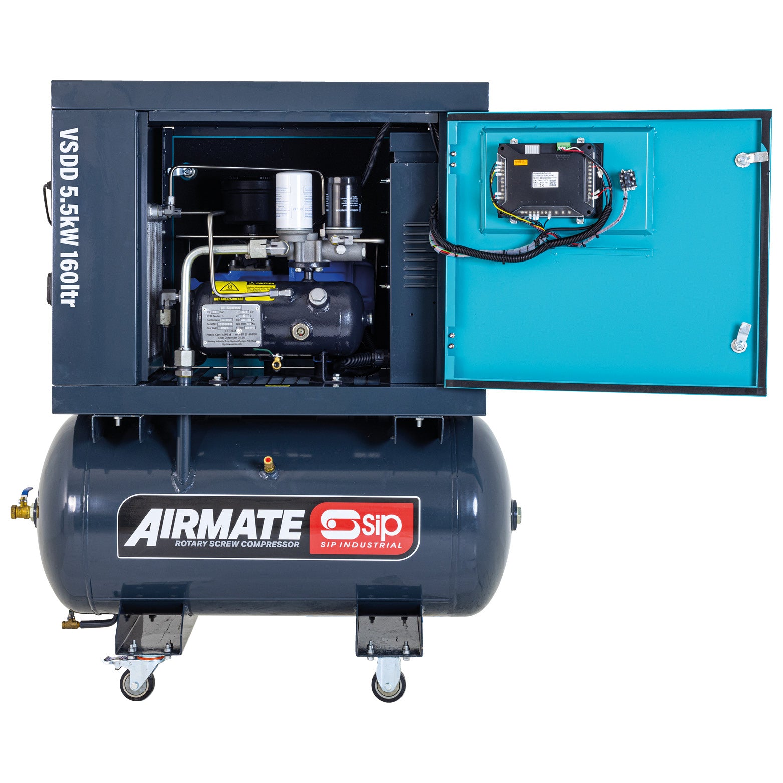 SIP 08253 VSDD 5.5kW 10bar 160ltr 230v Rotary Screw Compressor