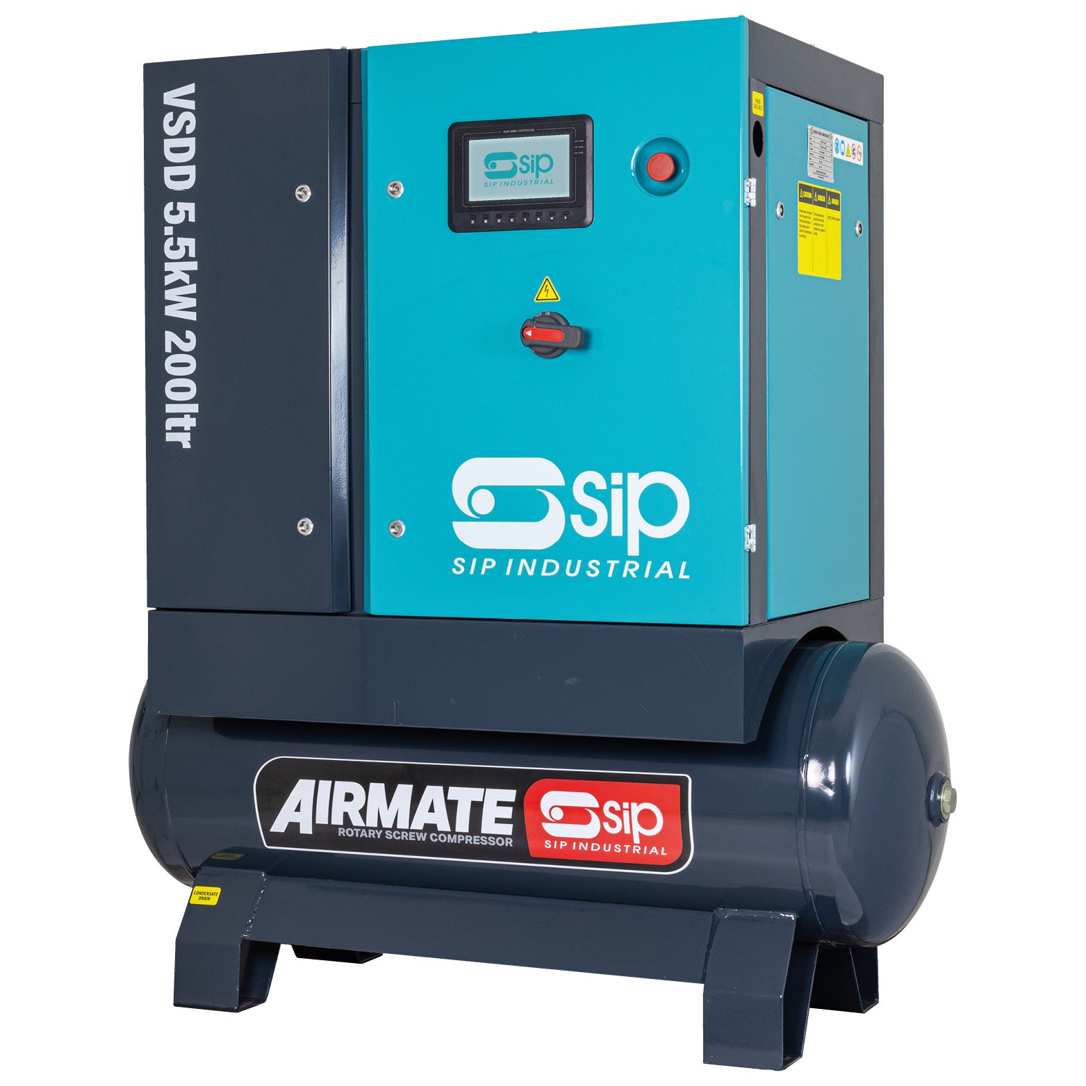 SIP 08260 VSDD 5.5kW 10bar 200ltr 400v Rotary Screw Compressor