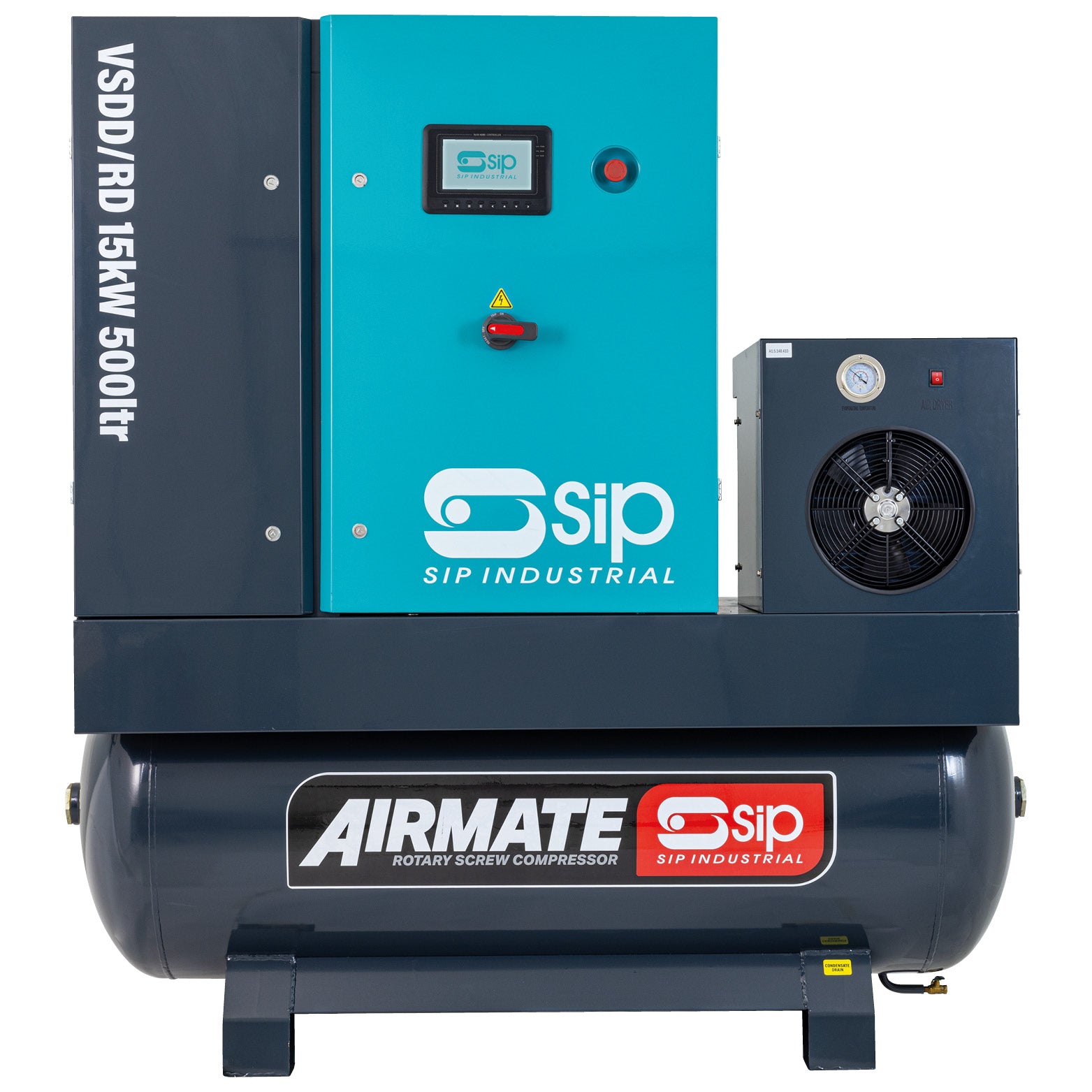 SIP 08267 VSDD/RD 15kW 8bar 500ltr 400v Rotary Screw Compressor with Dryer