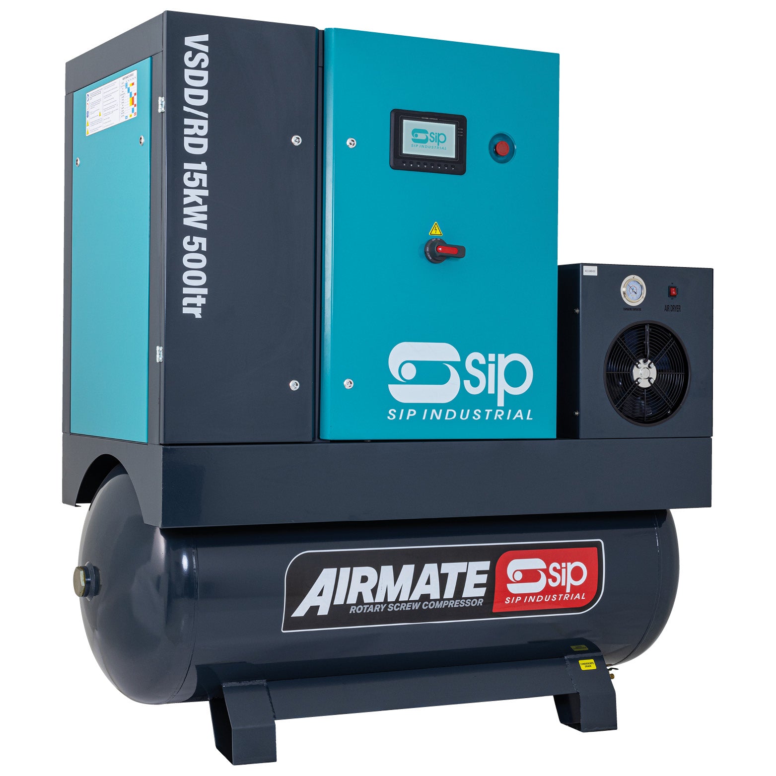 SIP 08281 VSDD/RDF 15kW 10bar 500ltr Rotary Screw Compressor with Dryer & Filter