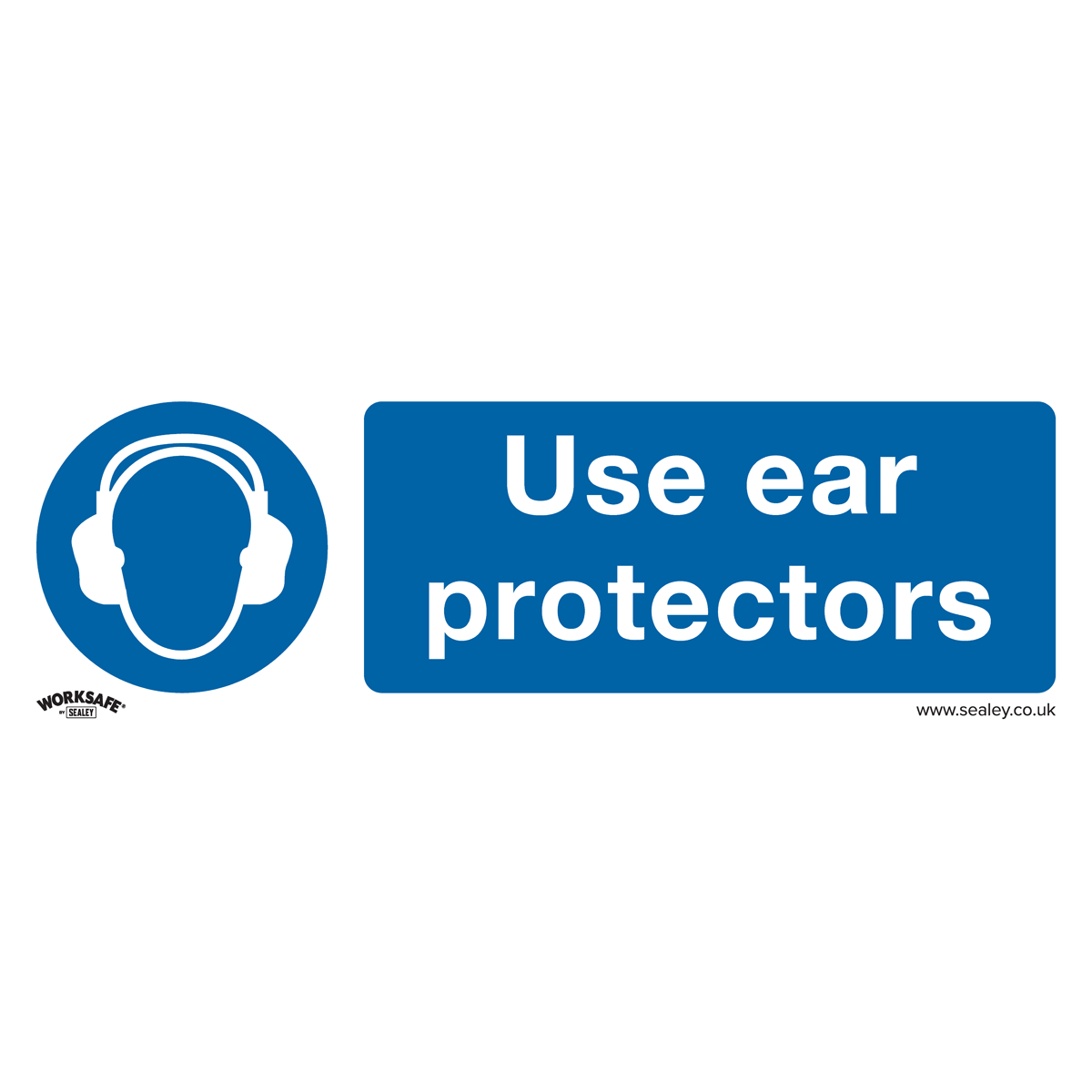 Sealey SS10P10 Mandatory Safety Sign - Use Ear Protectors - Rigid Plastic - Pack of 10