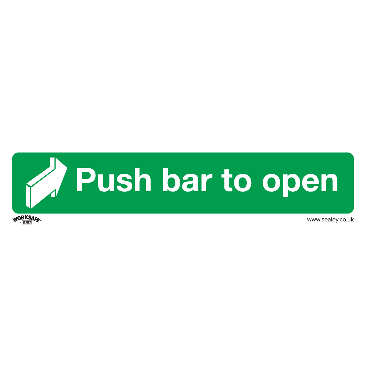 Sealey SS29V10 Safe Conditions Safety Sign - Push Bar To Open - Self-Adhesive Vinyl - Pack of 10