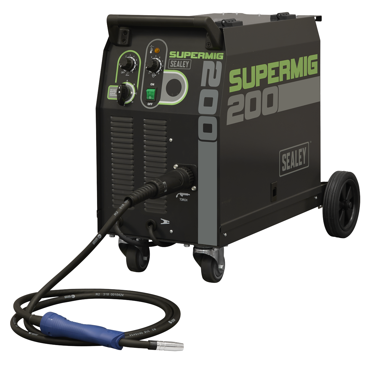 Sealey SUPERMIG200 Professional Gas/Gasless MIG Welder with Binzel Euro Torch 200A 230V