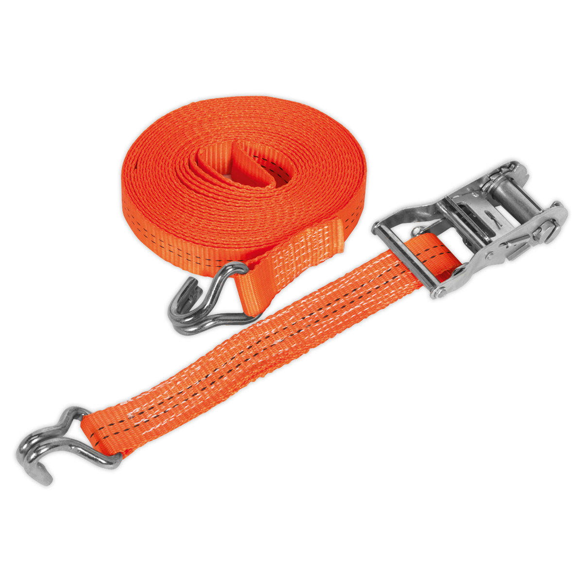 Sealey TD2006J Ratchet Tie Down 35mm x 6m Polyester Webbing 2000kg Breaking Strength