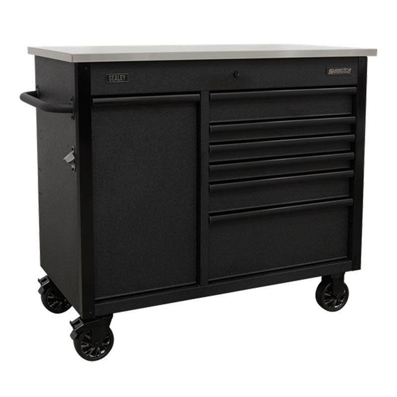 Sealey AP4206BE Superline PRO Mobile Tool Cabinet with Power Tool Charging Drawer 1120mm