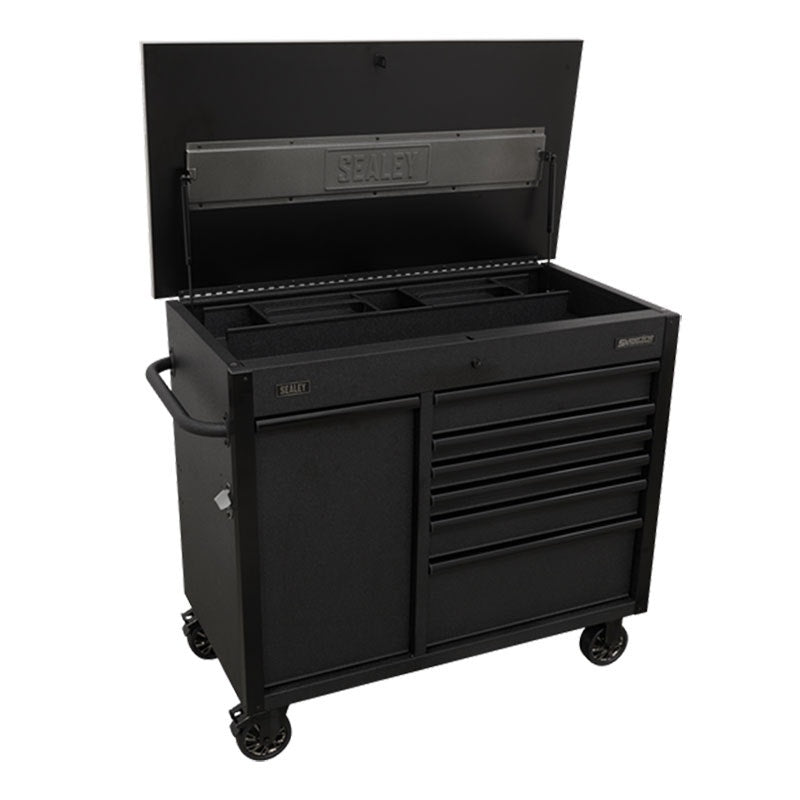 Sealey AP4206BE Superline PRO Mobile Tool Cabinet with Power Tool Charging Drawer 1120mm
