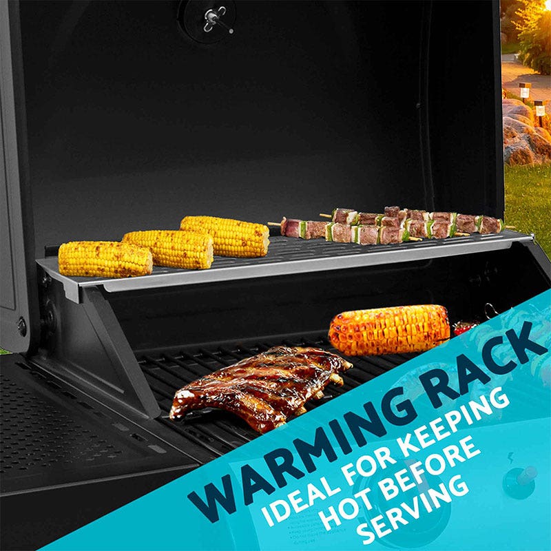 Dellonda 3 Burner Gas BBQ Grill, Ignition, Thermometer, Black/Stainless Steel