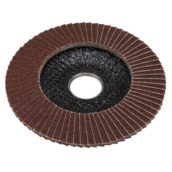 Sealey FD115120E Flap Disc Aluminium Oxide Ø115mm Ø22mm Bore 120Grit