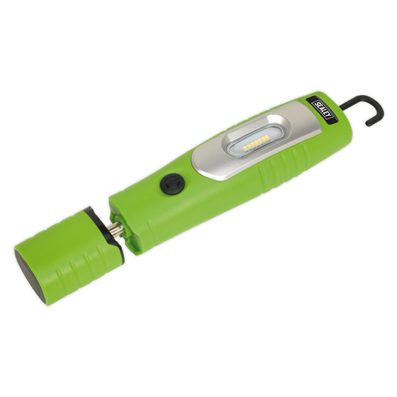 Sealey LED3602G Rechargeable 360° Inspection Lamp 7 SMD & 3W SMD LED Green Lithium-ion