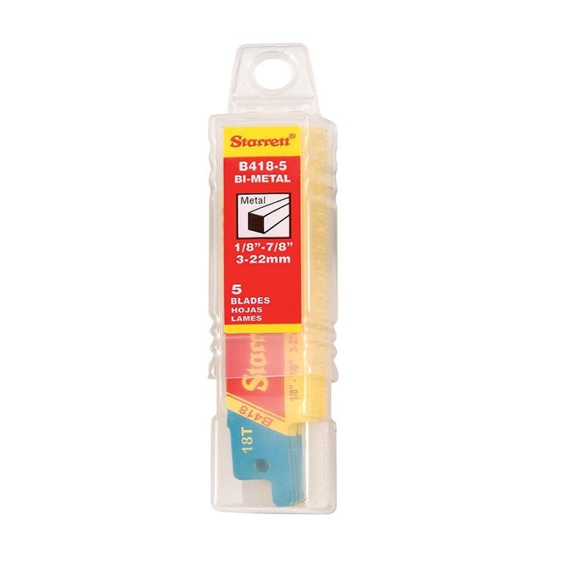 Starrett B418-5 Bi-Metal Unique Straight Fast Cut General Purpose Reciprocating Blade, 0.035" Thick, 18 TPI, 4" Length x 3/4" Width (Pack of 5)