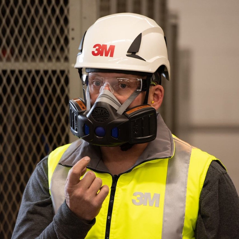 3M HF-801SD Secure Click Reusable Half Face Mask with Speaking Diaphragm - Small