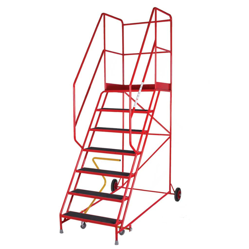 TB Davies 2019-007 7 Tread Heavy-Duty Mobile Safety Step - Punched Tread